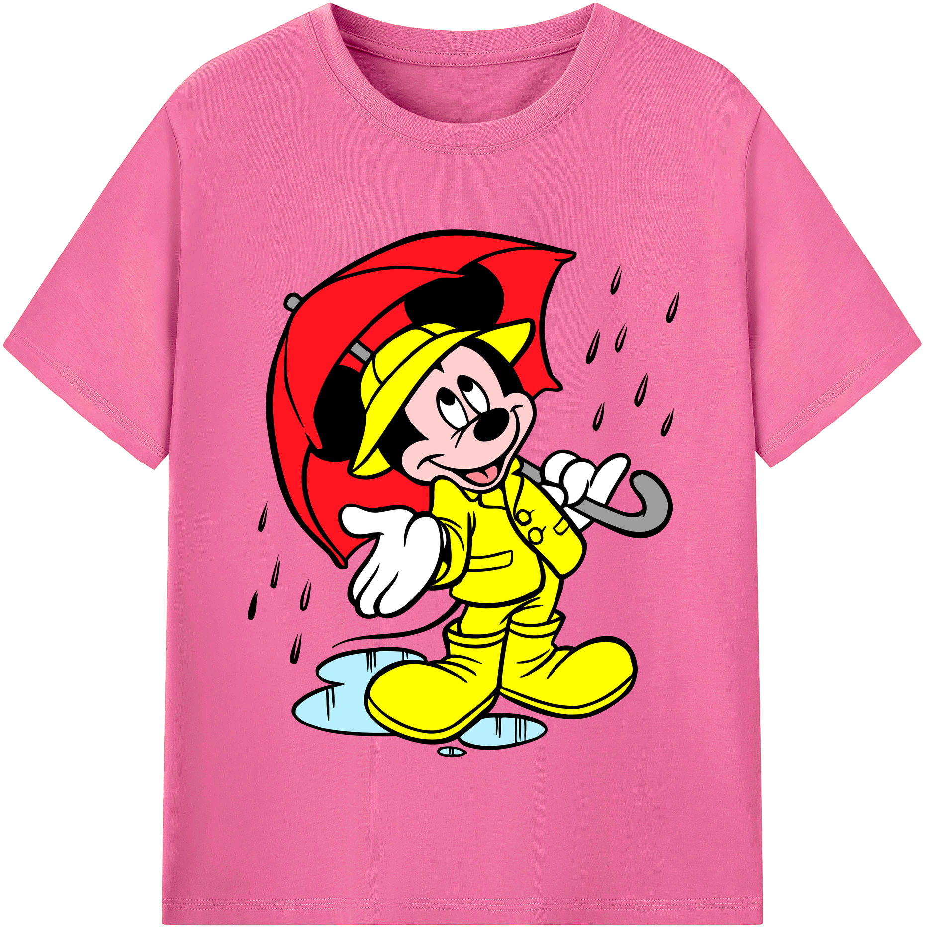 （画像用） ミッキーマウス Mickey Mouse レディースカジュアルプリントTシャツ（綿100％）